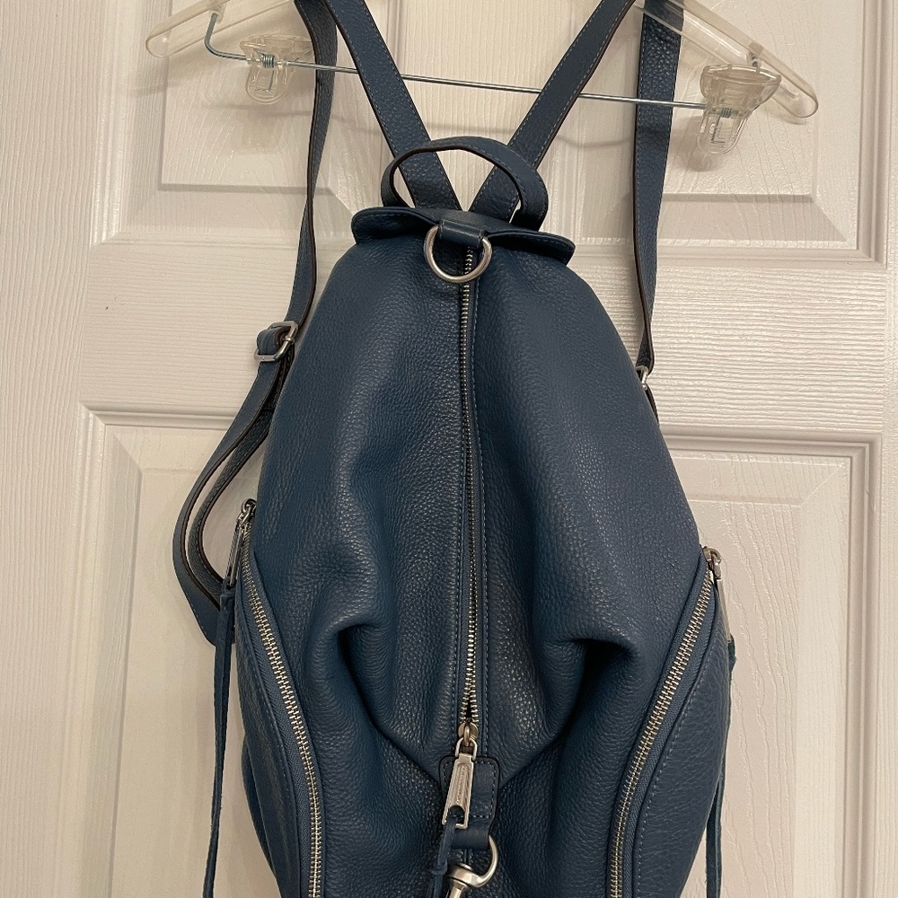 Navy pebbled leather Rebecca Minkoff Large Julian Backpack